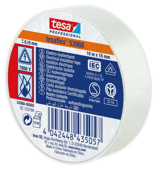 NASTRO TESA ISOLANTE CERTIFICATO BIANCO 15MM X 10 M