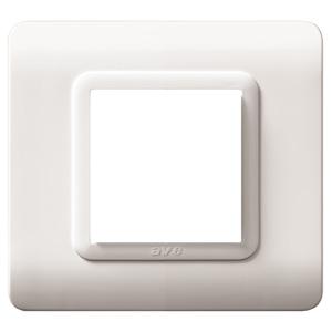 AVE 44P32B Placca tecnopolimero S44, in plastica colore bianco RAL9010 - 2 Mod.
