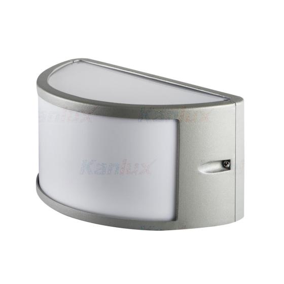 Lampada Applique Mezzaluna da parete attacco E27 40W Max 220V Colore Grigio IP44