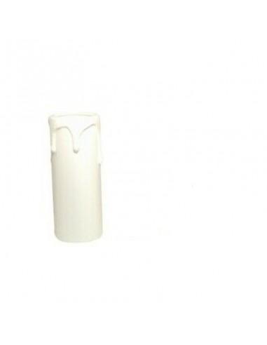 Rivestimento finta candela con gocce per attacco E14 Bianco, Alto 65 mm