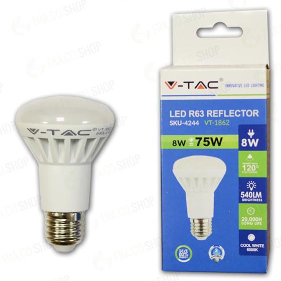 LED R 63 LAMADA BULBO 8 W LUCE 2700K