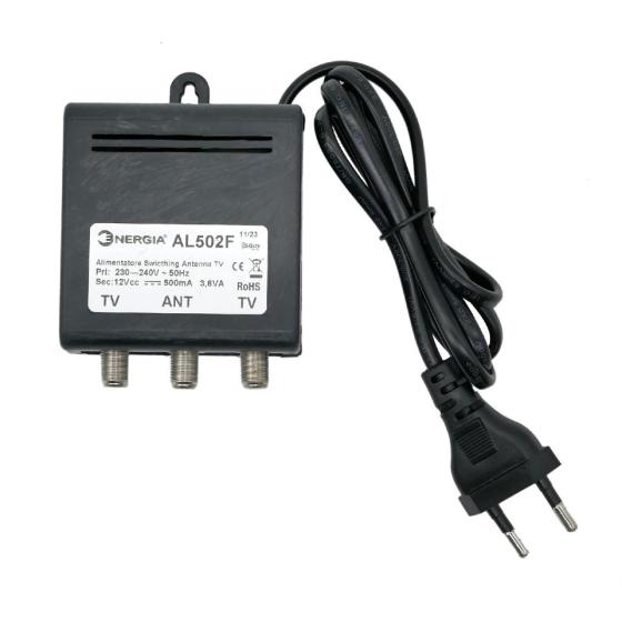 alimentatore antenna tv 12 volt 500mAh 2 uscite digitale terrestre