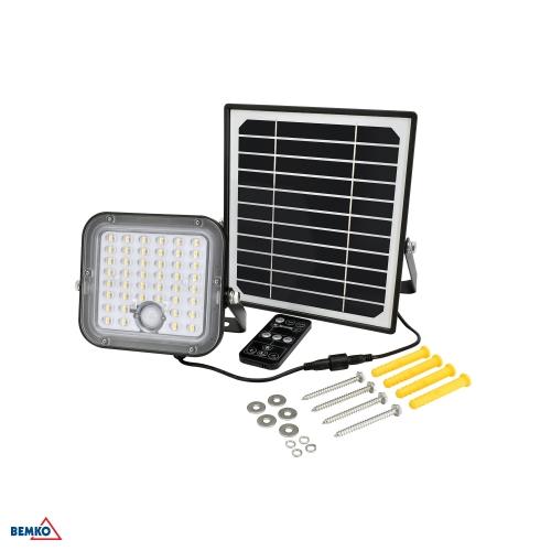 FARETTO SOLARE LED SOLPAR 10W 1500LM 4000K IP65 NERO NERO PIR