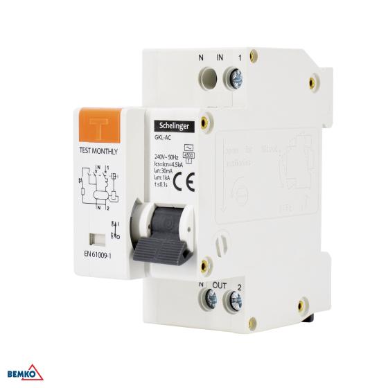 INTERRUTTORE DIFFERENZIALE DIFFERENZIALE 2P C 16A 30mA TIPO AC SCHELINGER