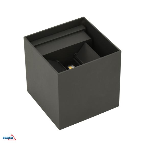LED LUCE DI FACCIATA VALIT 12W 4000K 1100LM IP65 100X100X100 QUADRATO GRAFITE