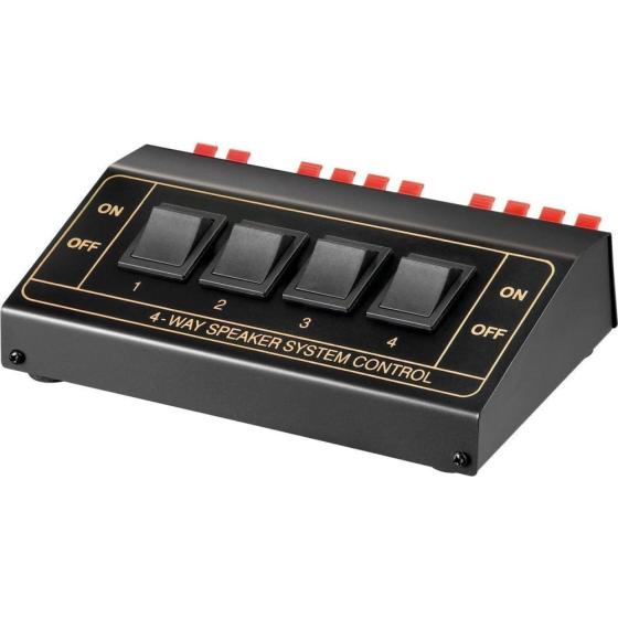 Switch Box Speaker Selettore 1 Ingresso 4 Uscite 200W 4-8 Ohm Nero