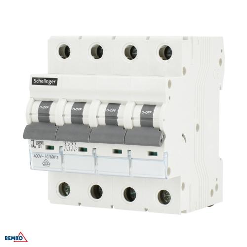 INTERRUTTORE DI SOVRACORRENTE 6KA 4P C 50A VDE SCHELINGER