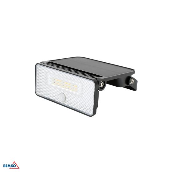 FARETTO SOLARE A LED SOKER 8W 1000LM 3000K/4000K/6500K IP54 NERO PIR