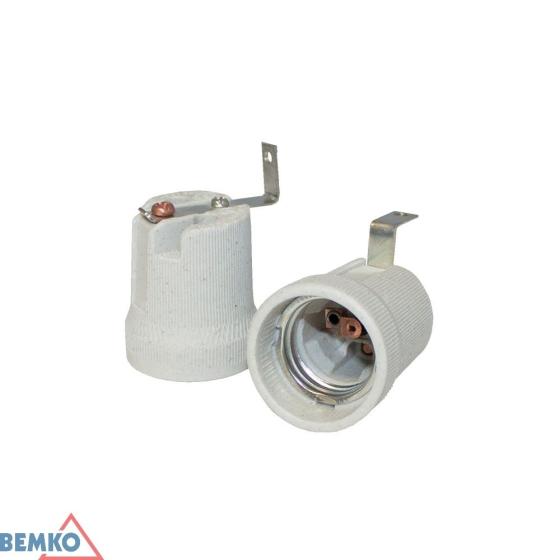 PORTALAMPADA IN CERAMICA E27 CON PORTALAMPADA A L