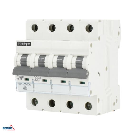 INTERRUTTORE DI SOVRACORRENTE 6KA 4P C 06A VDE SCHELINGER