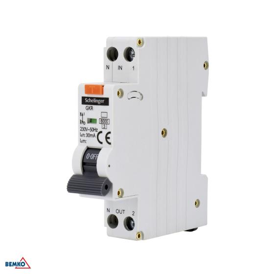 Interruttore automatico RCBO monoblocco C 16A 30mA tipo AC Schelinger