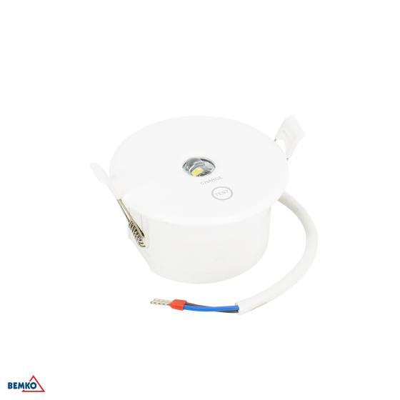 LAMPADA DI EMERGENZA TOLER 2 ROTONDA 1W OTTICA PER CORRIDOIO IP54 AUTOTEST 3H