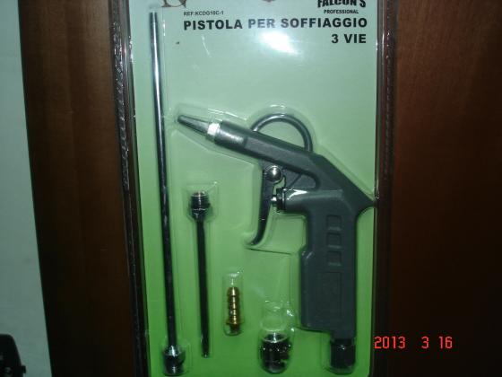 KIT PISTOLA PER SOFFIAGGIO PER COMPRESSORE CANNA LUNGA X LAVORI FAI AD TE