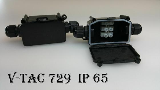 V-TAC VT-7224 SCATOLA DI DERIVAZIONE IMPERMEABILE CON TERMINALI E PRESSACAVO