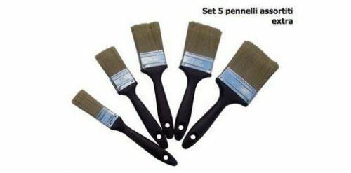 KIT 5 PENNELLI PENNELLO SETOLA LUNGA X PITTURA E SMALTO PITTORE FAI DA TE