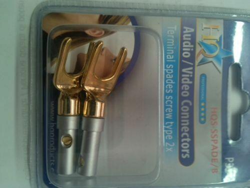 2 CONNETTORI A FORCELLA ALTA QUALITA' PLACCATI ORO  HQS-SSPADE