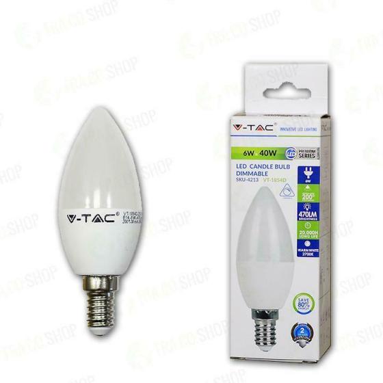 LAMPADINA LED 6W E14 CANDELA BIANCO CALDO DIMMERABILE 3000K - Calda - XXFAEM