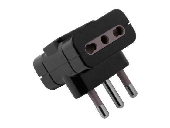 ADATTATORE NERO ELETTRICO TRIPLA DOPPIA PRESA BIPASSO 16A