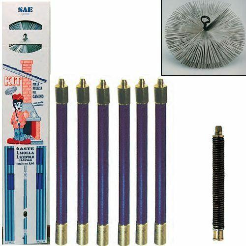 Kit di pulizia per tubi da camino kit spazzacamino 8 pz