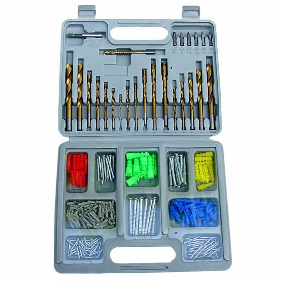 KIT SET 301 VALIGETTA PUNTE FERRO MURO LEGNO TASSELLI VITI TASSELLO ASSORTITI