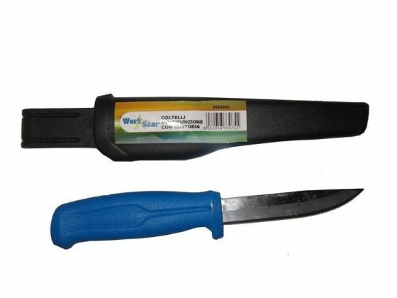 COLTELLO LAMA ACCIAIO CON CUSTODIA FODERO PESCA CACCIA CAMPEGGIO GITA