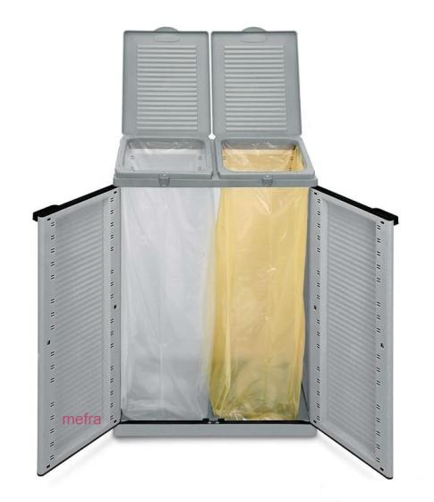 Pattumiera differenziata multipla Terry Ecocab Eco Cab2 armadio 2 ante resina