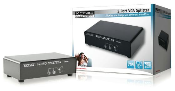 SPLITTER PROFESSIONALE DIVISORE VGA A 2 USCITE CON AMPLIFICATORE