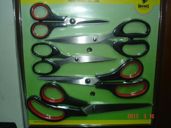 SET KIT 5 FORBICI FORBICE MULTIUSO da LAVORO CUCINA CASA UFFICIO in ACCIAIO INOX