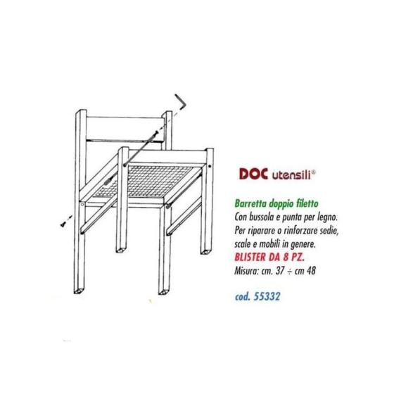 tiranti tirantini per irrobustimento sedie in legno cm. 37-48 blister pezzi 8