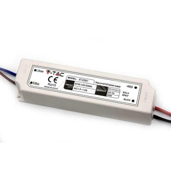 LED ALIMENTATORE - 60W 12V IP67 PLASTICA - XXHARR