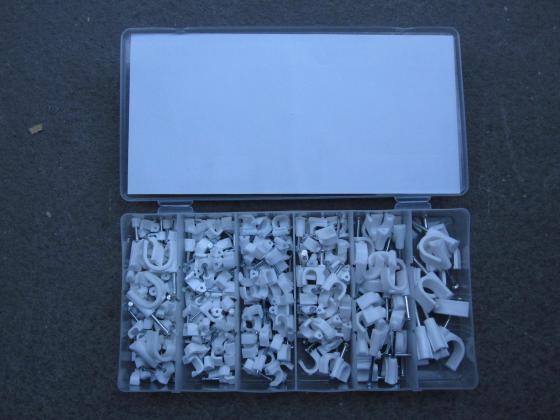 ASSORTIMENTO KIT SET 240 P FERMACAVO BLOCCACAVO PORTACAVO PORTA CAVO ELETTRICO