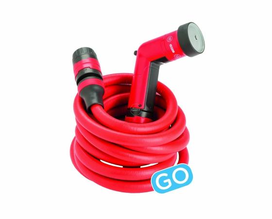 Set tubo ''yoyo go'' compatto leggero fino a mt.10 a molla x giardino c/pistola