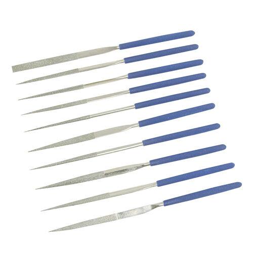 kit set 10  pz  lime con ago diamentato multiuso lavorazione con custodia 140mm