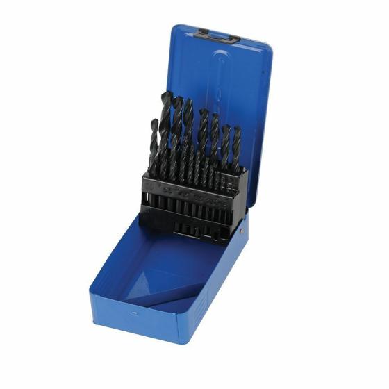 KIT SET 19 PUNTE HSS FERRO ASSORTIMETO CASSETTA METALLO PER TRAPANO AVVITATORE