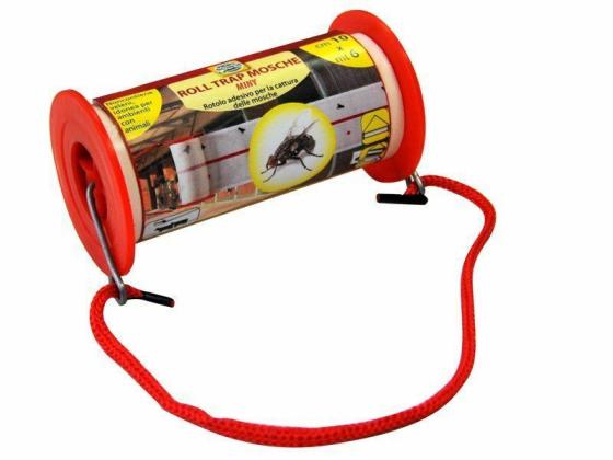 TRAPPOLA MOSCHE MOSCHICIDA STRISCIA ATTIRAMOSCHE FLY ROLL ROTOLO CATTURA 7,5 MT