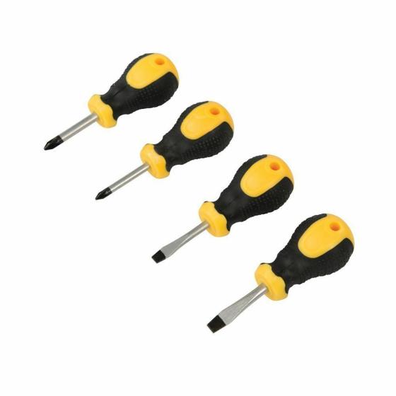 SET KIT di 4 PZ giravite NANO MAGNETICO CROCE INTAGLIO FAI DATE MECCANICO ELETTR