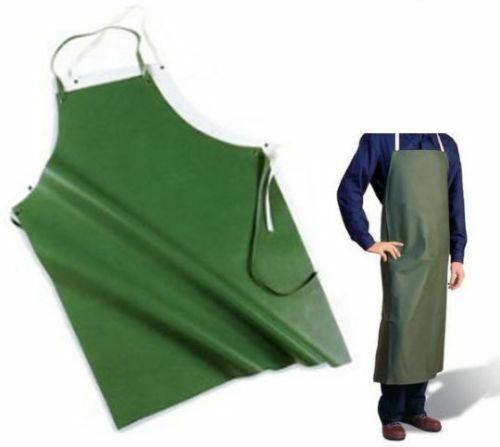 GREMBIULE PETTORINA PROTETTIVO IMPERMEABILE  LAVORO IN PVC PESANTE VERDE 75x110