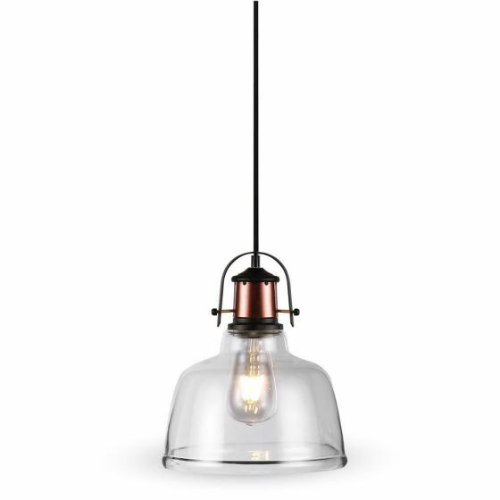 LAMPADARIO CON PORTALAMPADA VETRO TRASPARENTE FUME - XXEOHE