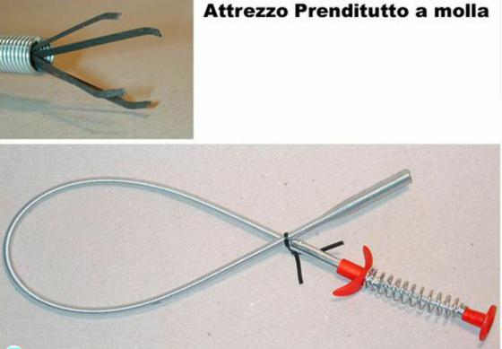 SONDA  PINZA PRENDITUTTO RECUPERA FLESSIBILE MOLLA 60cm PRENDI TUTTO ASTA