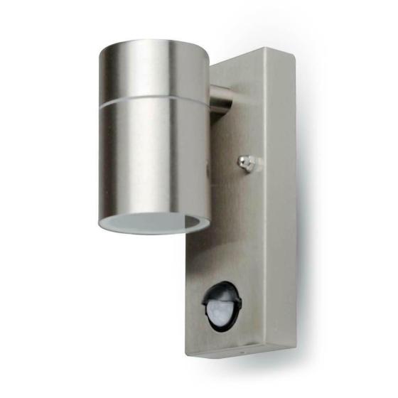 PORTAFARETTO DA MURO GU10 CON SENSOR IN ACCIAIO CORPO A 1 USCIT  IP44 - XXFXMA