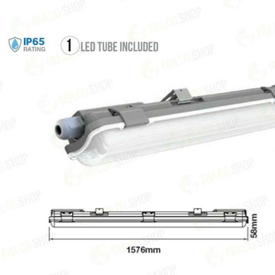 LED PLAFONIERA IMPERMEABILE150CM 1*22W 6400K - Fredda - XMMPAH