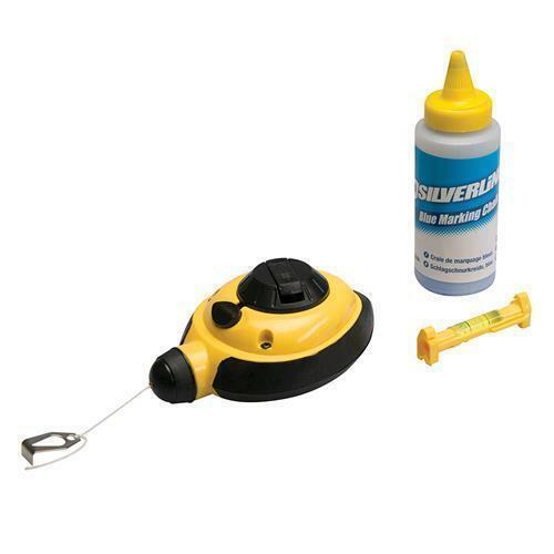 SET CORDA FILO LENZA DI TRACCIAMENTO TRACCIATORE A GESSO CON MINI LIVELLA 113 g