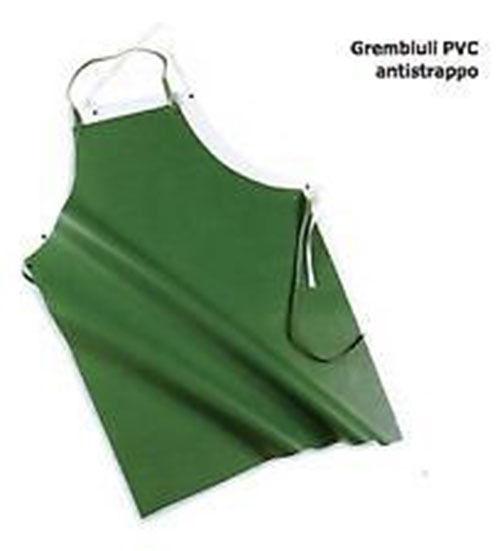 GREMBIULE PETTORINA PROTETTIVO IMPERMEABILE  LAVORO IN PVC PESANTE VERDE 75x110