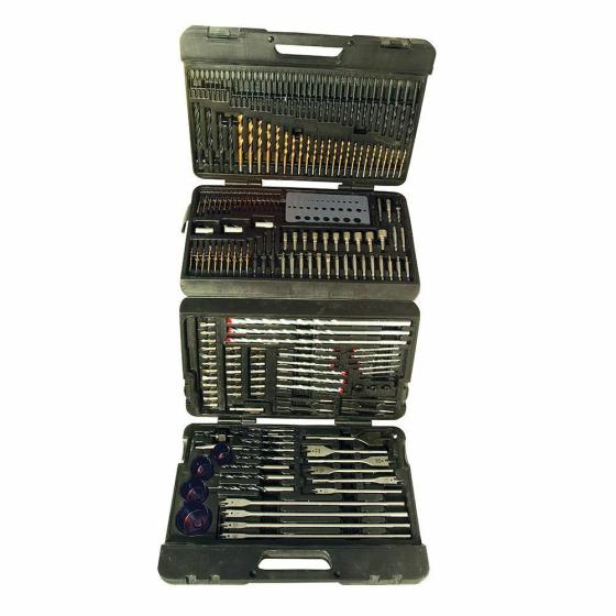 SET DI PUNTE PER TRAPANO ASSORTITE 204pz  legno cemento ferro assortiti e fai da