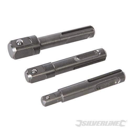 Set di adattatori SDS Plus a chiavi a bussola 3 p.zi 1/4", 3/8" e 1/2"