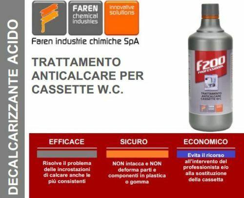 ANTICALCARE PER CASSETTE SCARICO WC LT. 1 FAREN F200 CASSETTA ALTA ZAINO F200