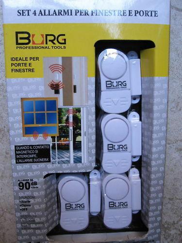 KIT 4 ALLARMI ANTIFURTO ALLARME SENSORE Per FINESTRA PORTA CASSETTO UFFICIO CASA