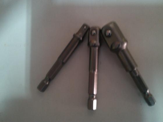 Set 3 adattatori per bussola 1/4" 3/8" 1/2" per avvitatore e trapano bussolotti