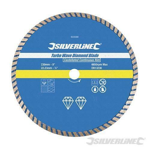 DISCO DIAMANTATO 230MM TAGLIA PIASTRELLE PAVIMENTI TURBO SMERIGLIATRICE ANGOLARE