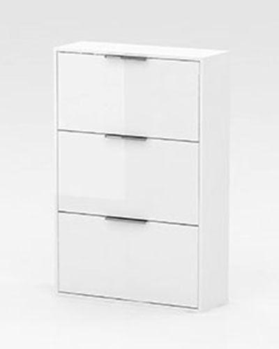 SCARPIERA LEGNO DOPPIA SLIM 3 RIBALTE 18 PAIA 65x25x100h BIANCA SALVASPAZIO